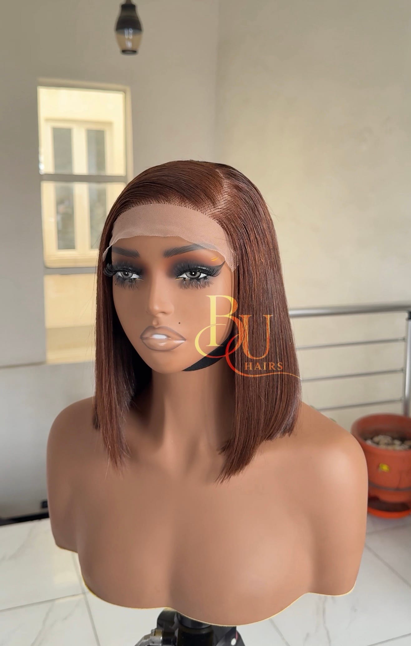 10 inches Brown (5 x 5) SDD Bone Straight Wig 1 10 inches Brown (5 x 5) SDD Bone Straight Wig