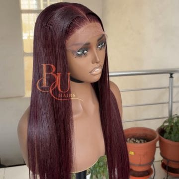 20” SDD (5 x 5) Burgundy Bone Straight Wig