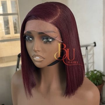 Burgundy (8” - 10”) SDD 5x5 Bone Straight Wig