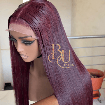 24” SDD (5 x 5) Burgundy Bone Straight Wig