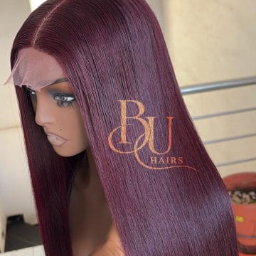 20" Burgundy (2 x 6) SDD Bone Straight Wig