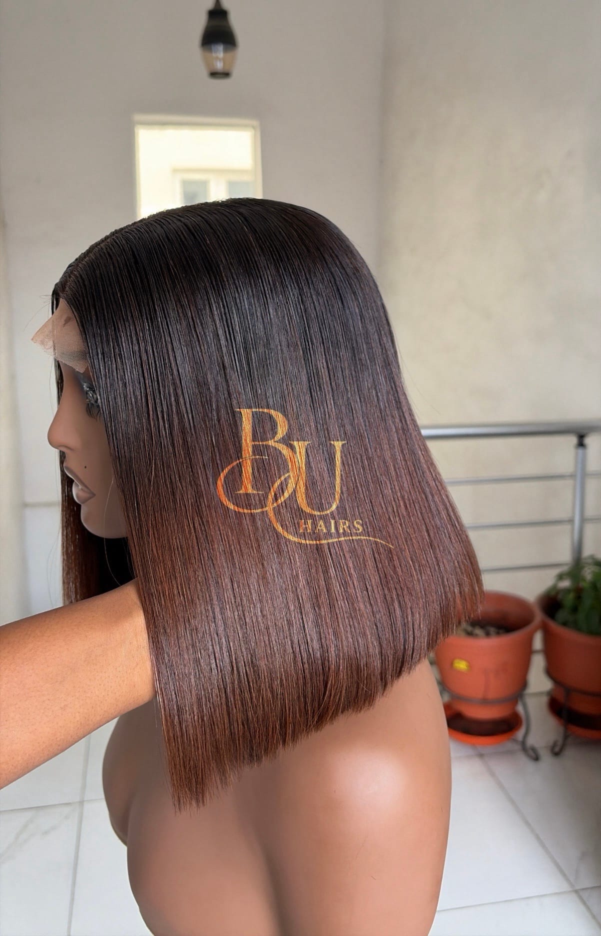 Ombre Tone (8” - 10”) SDD 2 x 6 Bone Straight Wig 2 Ombre Tone (8” - 10”) SDD 2 x 6 Bone Straight Wig - Image 2