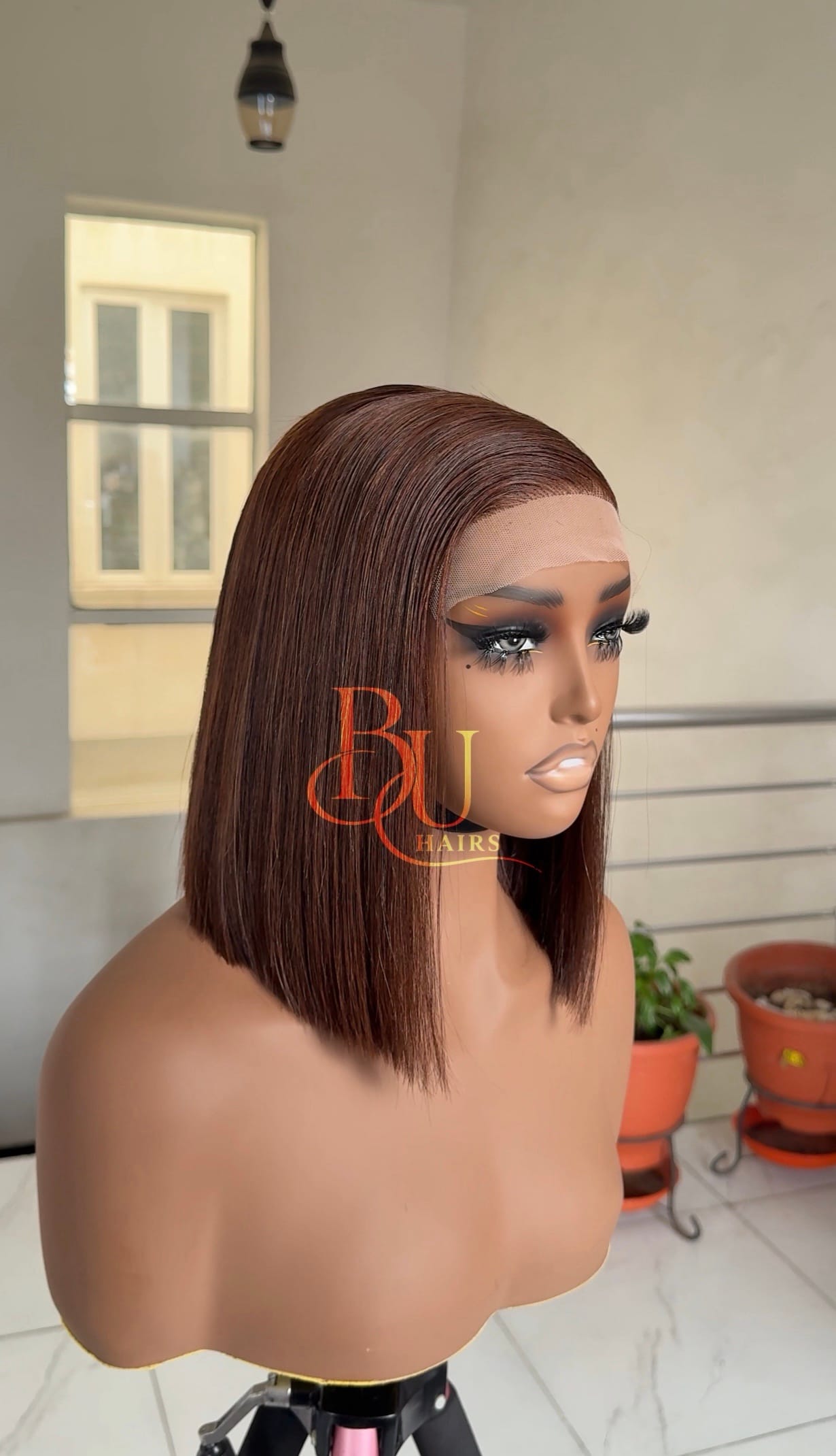 10 inches Brown (5 x 5) SDD Bone Straight Wig 2 10 inches Brown (5 x 5) SDD Bone Straight Wig - Image 2