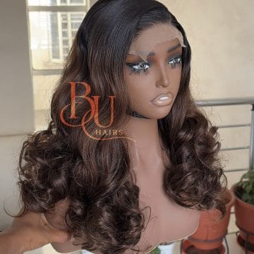 Ombre Brown 5 x 5 Wavy Bounce Wig