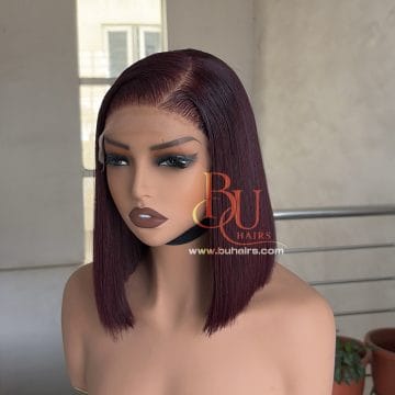 Burgundy (8” - 10”) SDD 5x5 Bone Straight Wig