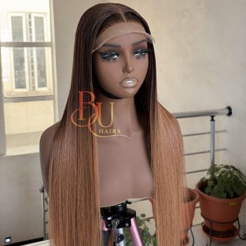 24” Ombre Blonde (5 x 5) SDD Bone Straight Wig