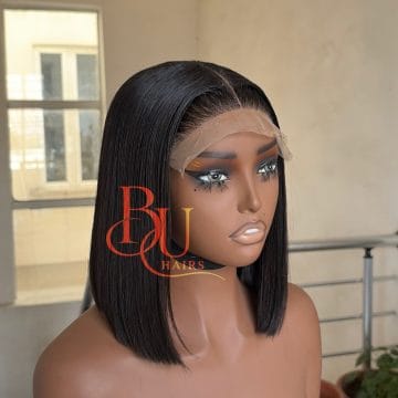 Best Made to Order Pure Human Hairs Vendor in Lagos 24 10” Glueless Closure Styling (5 x 5) SDD Bone Straight Wig