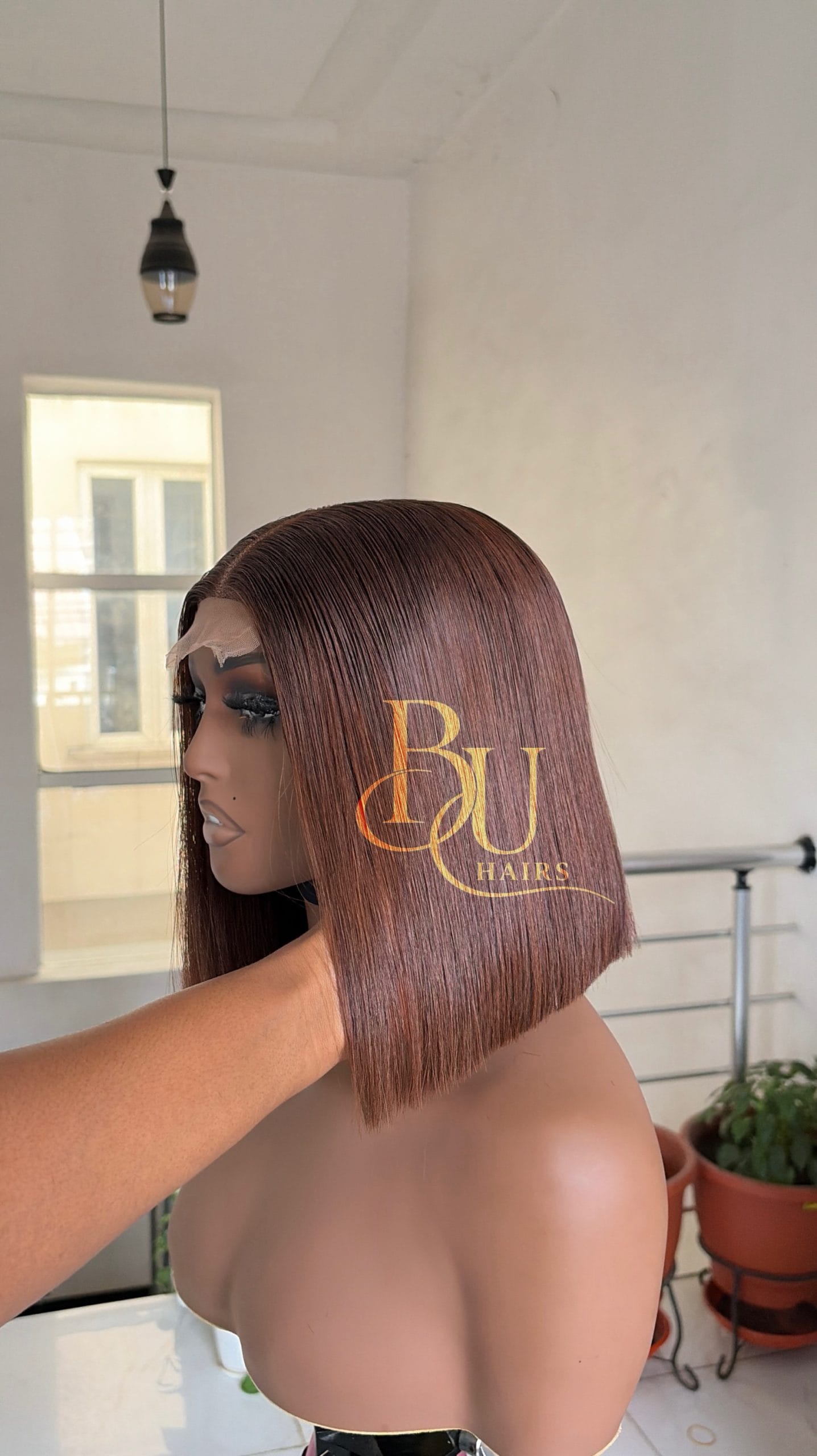 8 inches 2 x 6 Brown SDD Bone Straight Wig 4 8 inches 2 x 6 Brown SDD Bone Straight Wig - Image 4