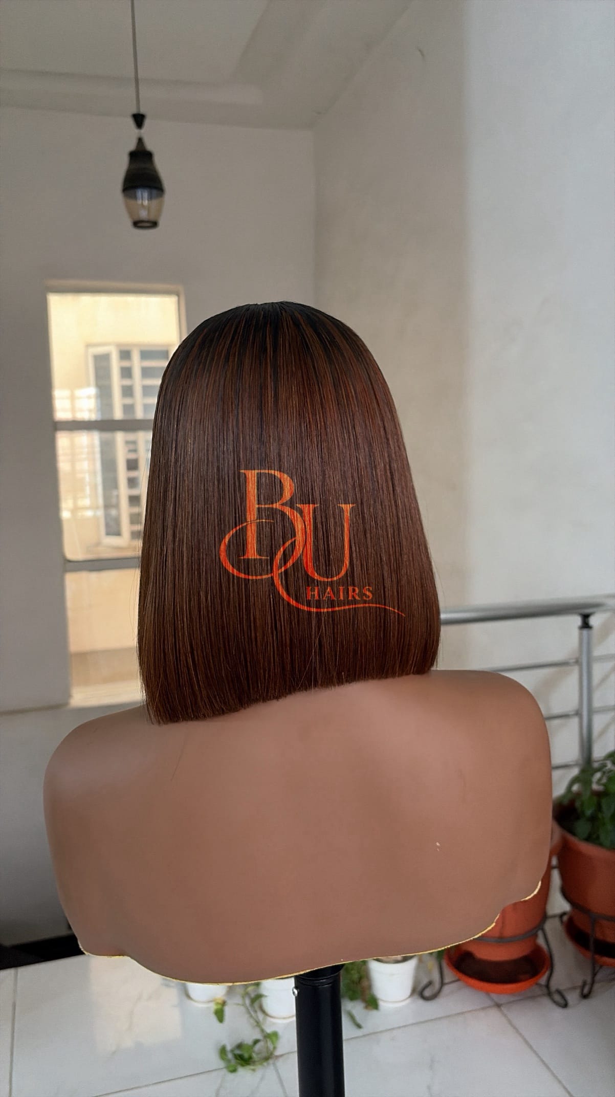 Brown 2x6 Dark Roots SDD Bone Straight Wig (8" - 10") 4 Brown 2x6 Dark Roots SDD Bone Straight Wig (8" - 10") - Image 4