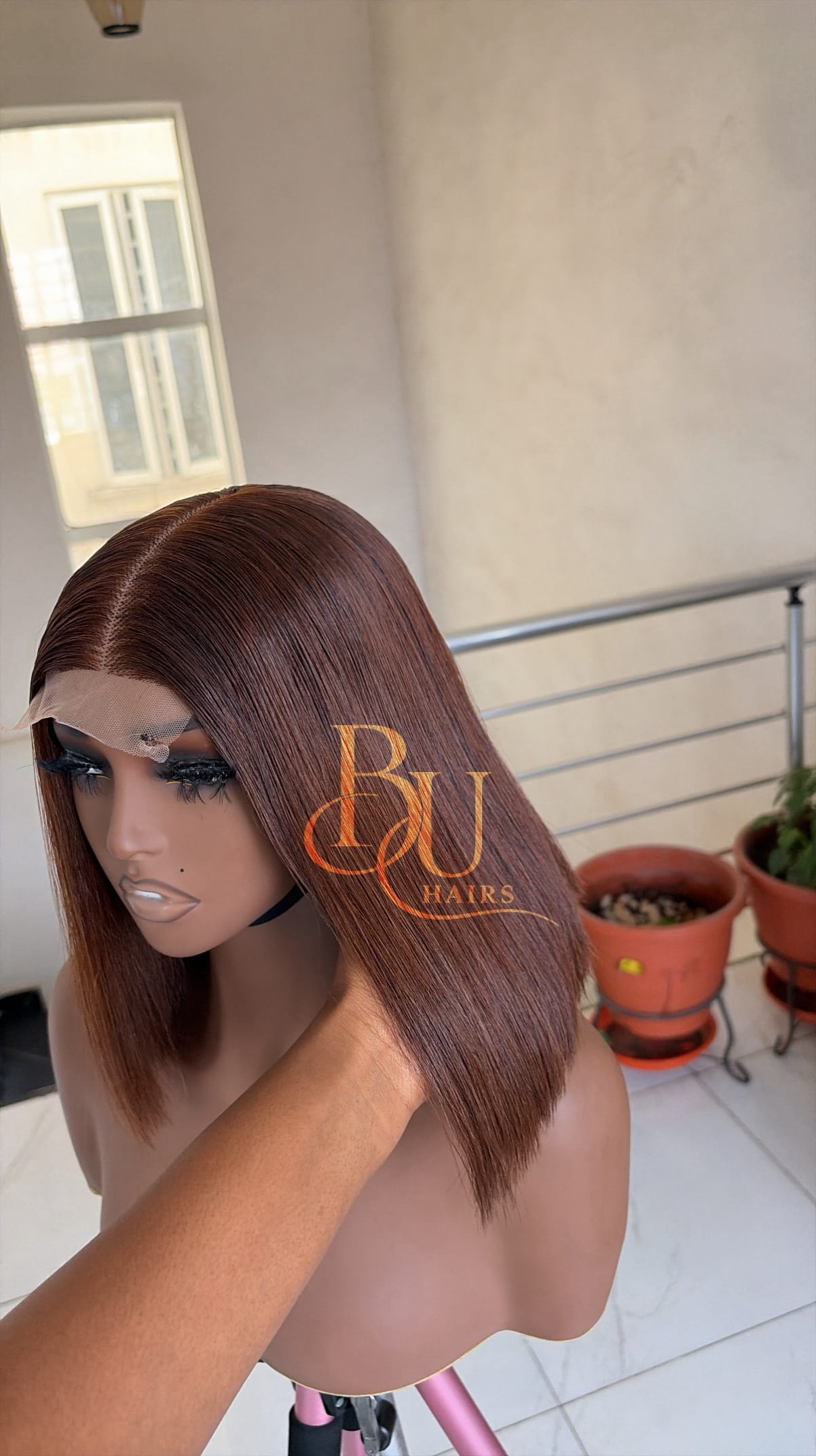 10 inches 2 x 6 Brown SDD Bone Straight Wig 3 10 inches 2 x 6 Brown SDD Bone Straight Wig - Image 3