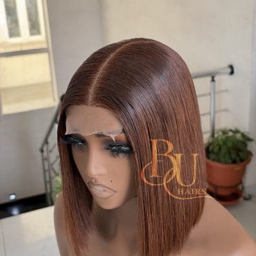 Best Made to Order Pure Human Hairs Vendor in Lagos 55 8 inches 2 x 6 Brown SDD Bone Straight Wig
