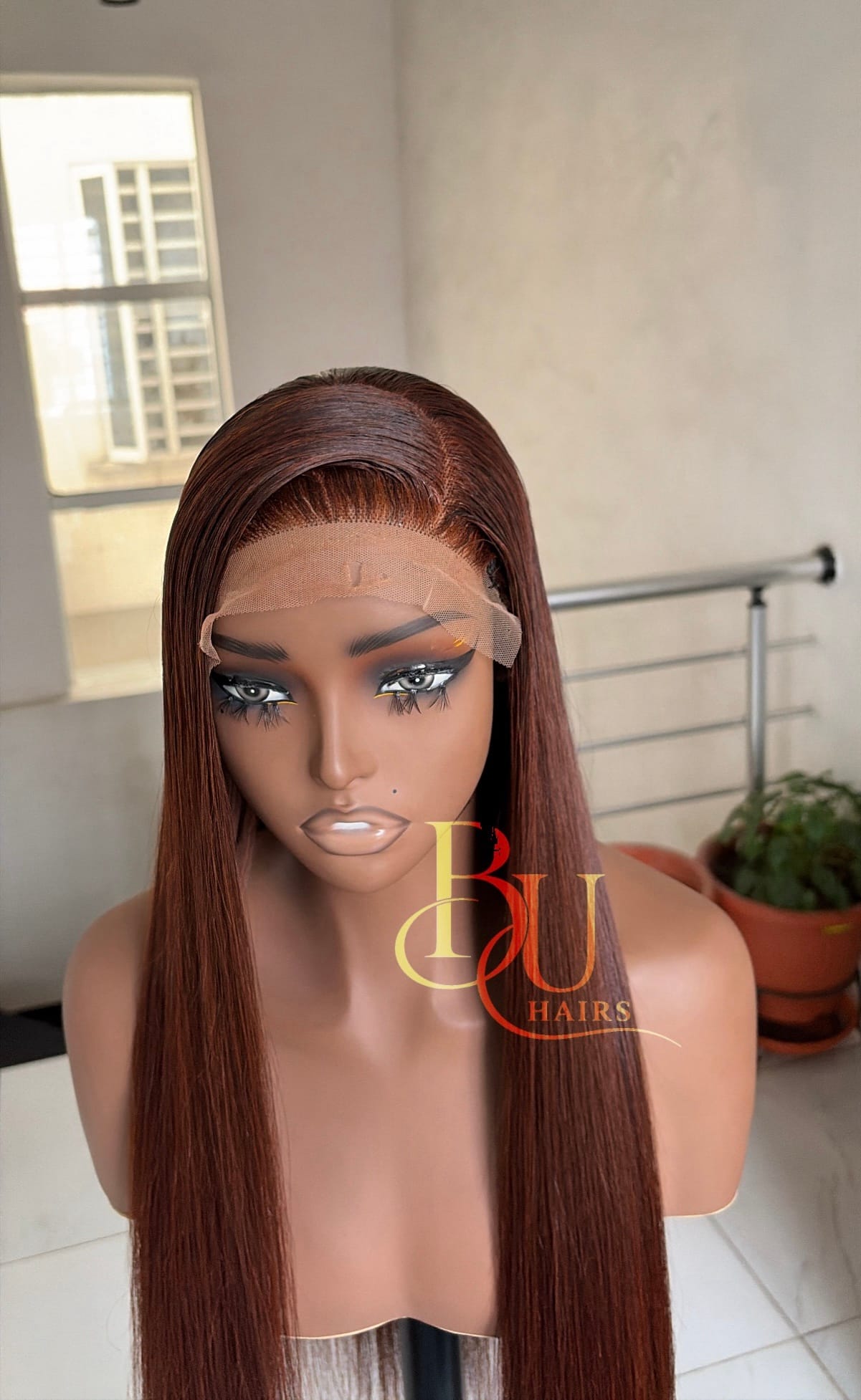 24” Cajun Brown (5x5) SDD Bone Straight Wig 4 24” Cajun Brown (5x5) SDD Bone Straight Wig - Image 4