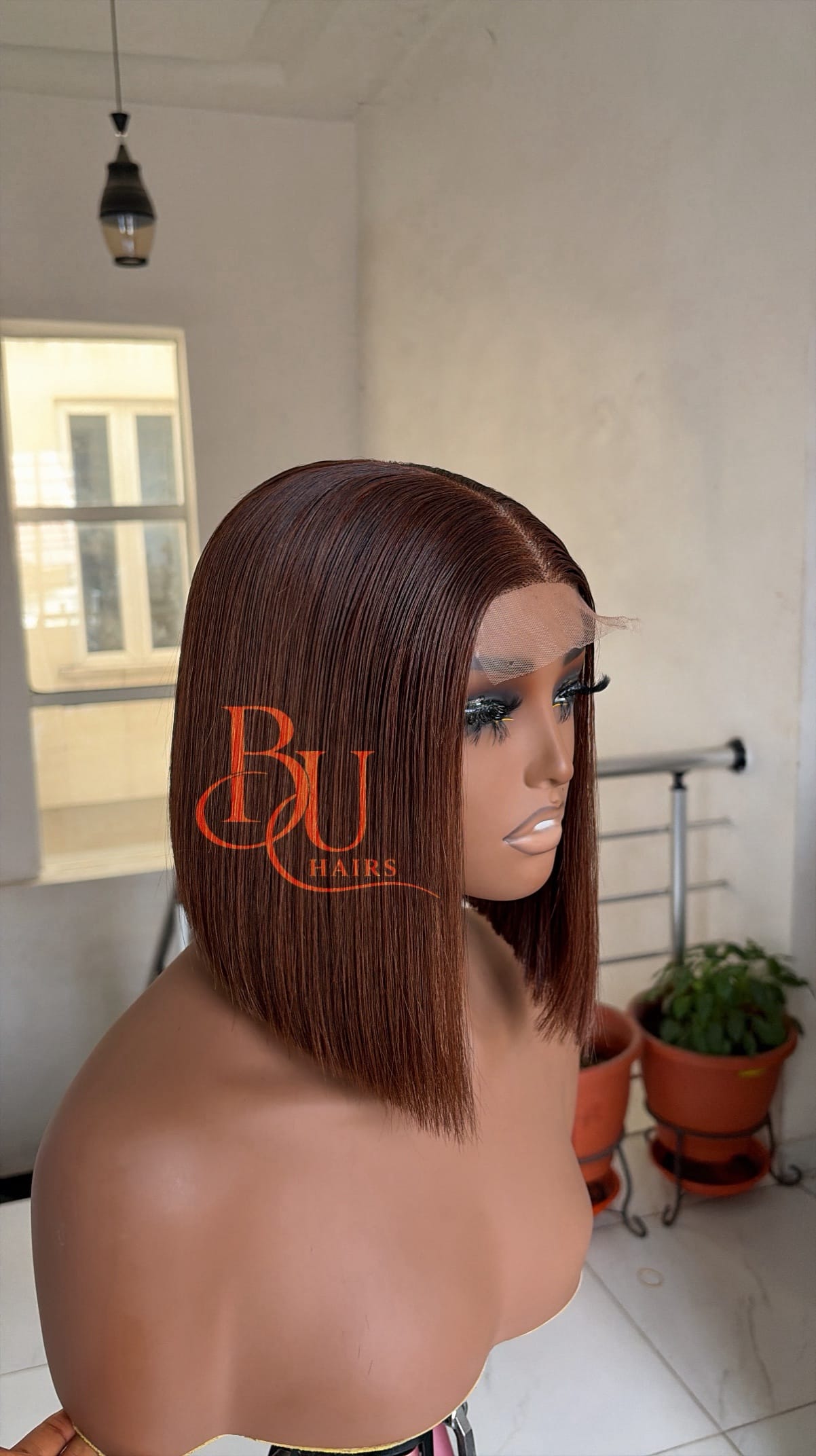 8 inches 2 x 6 Brown SDD Bone Straight Wig 2 8 inches 2 x 6 Brown SDD Bone Straight Wig - Image 2