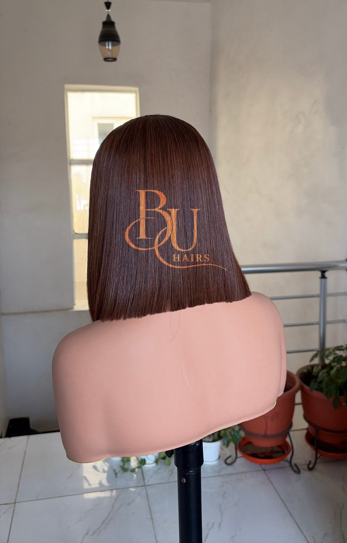 10" Brown Fringe SDD Bone Straight Wig 3 10" Brown Fringe SDD Bone Straight Wig - Image 3