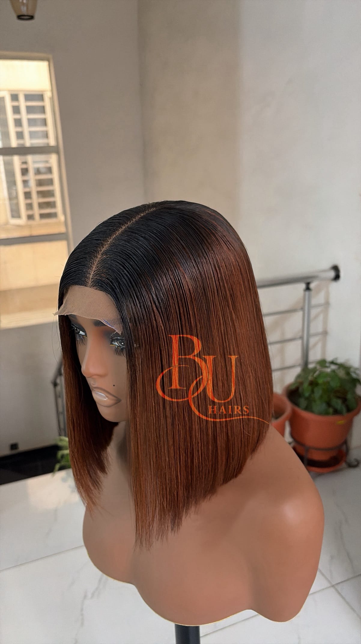 Brown 2x6 Dark Roots SDD Bone Straight Wig (8" - 10") 2 Brown 2x6 Dark Roots SDD Bone Straight Wig (8" - 10") - Image 2