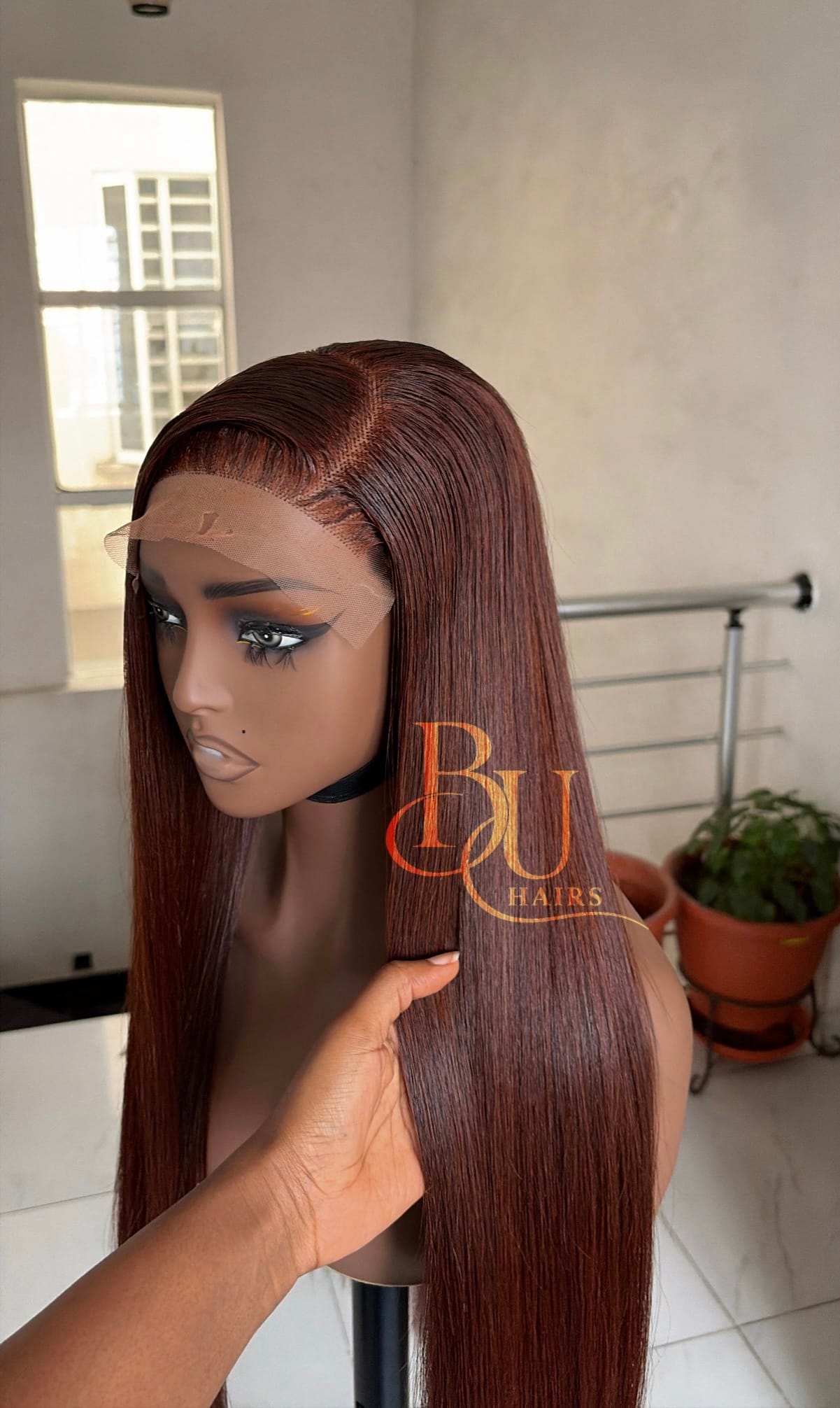 24” Cajun Brown (5x5) SDD Bone Straight Wig 2 24” Cajun Brown (5x5) SDD Bone Straight Wig - Image 2