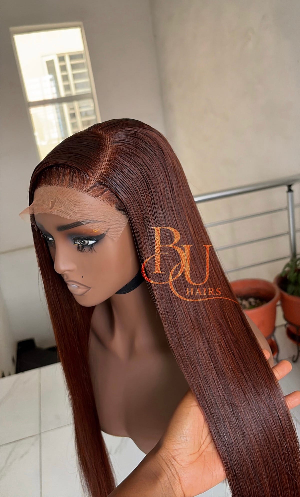 24” Cajun Brown (5x5) SDD Bone Straight Wig 5 24” Cajun Brown (5x5) SDD Bone Straight Wig - Image 5