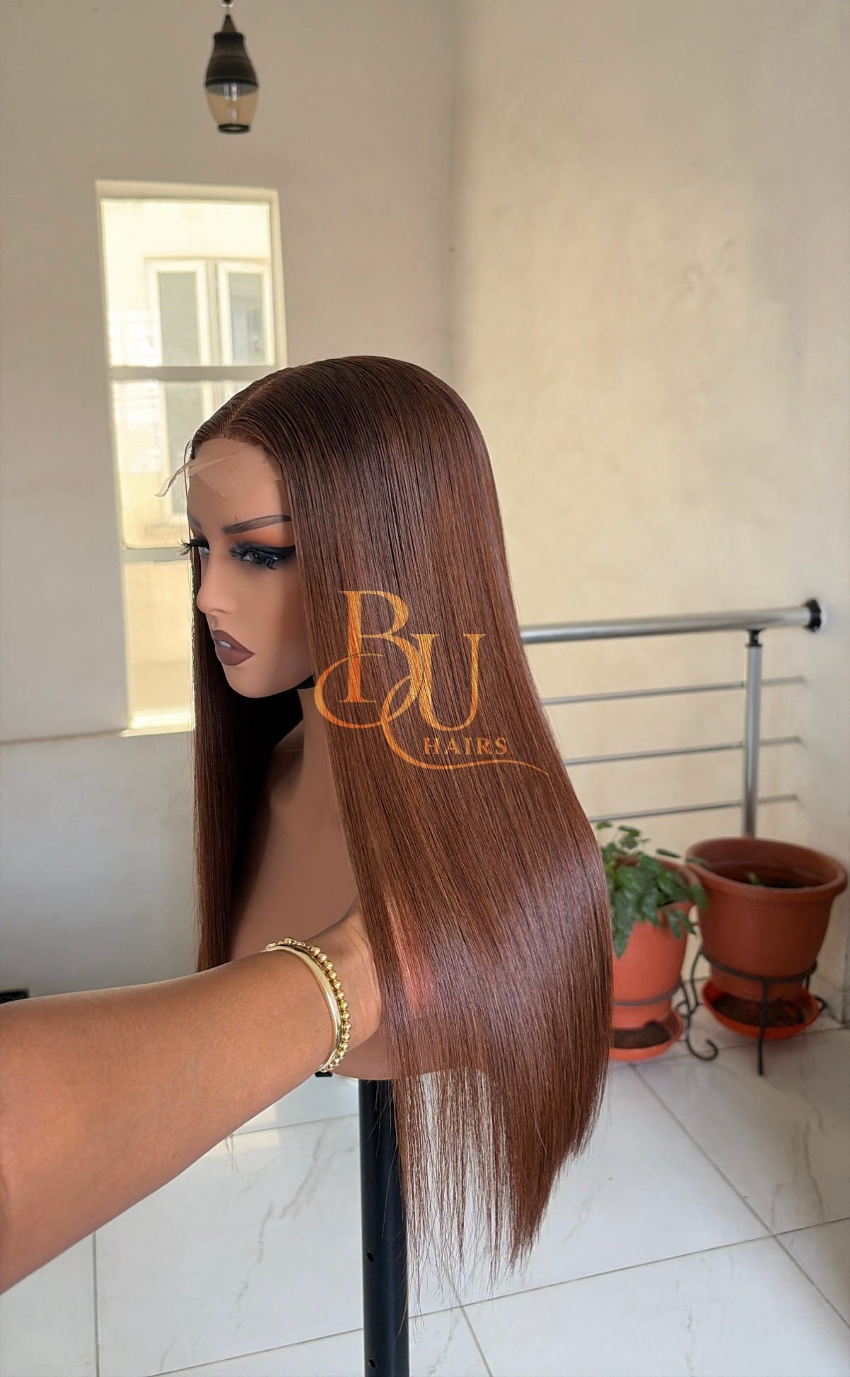 18” Brown (2 x 6) SDD Bone Straight Wig 2 18” Brown (2 x 6) SDD Bone Straight Wig - Image 2