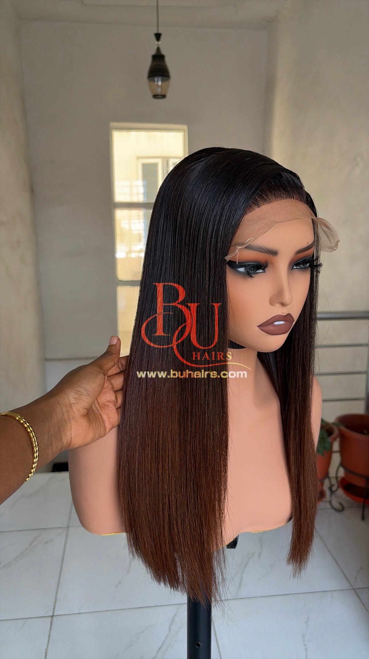 16” Ombre tone SDD Bone Straight Wig 4 16” Ombre tone SDD Bone Straight Wig - Image 4