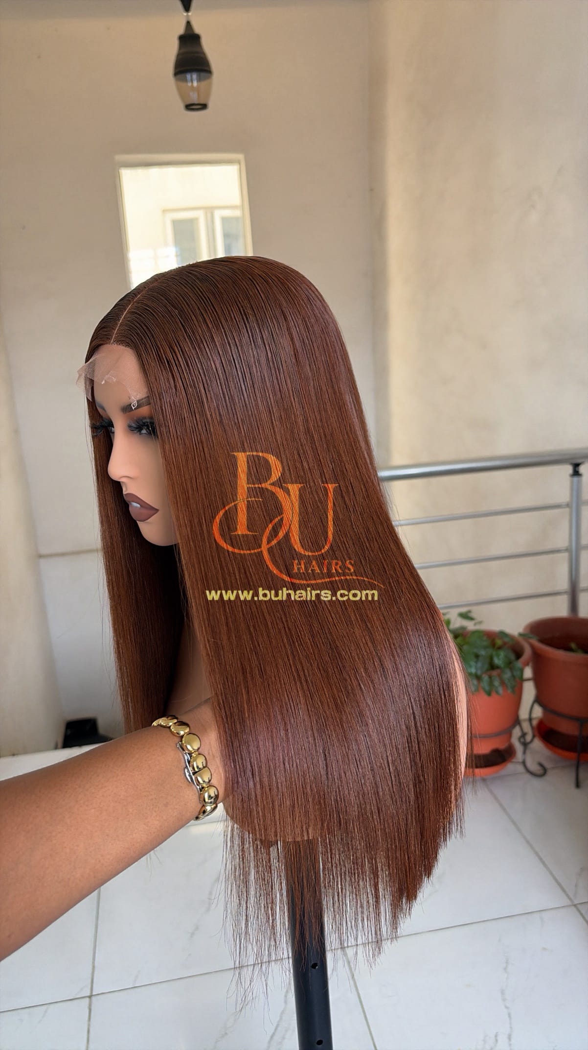 16” Brown (2 x 6) SDD Bone Straight Wig 4 16” Brown (2 x 6) SDD Bone Straight Wig - Image 4