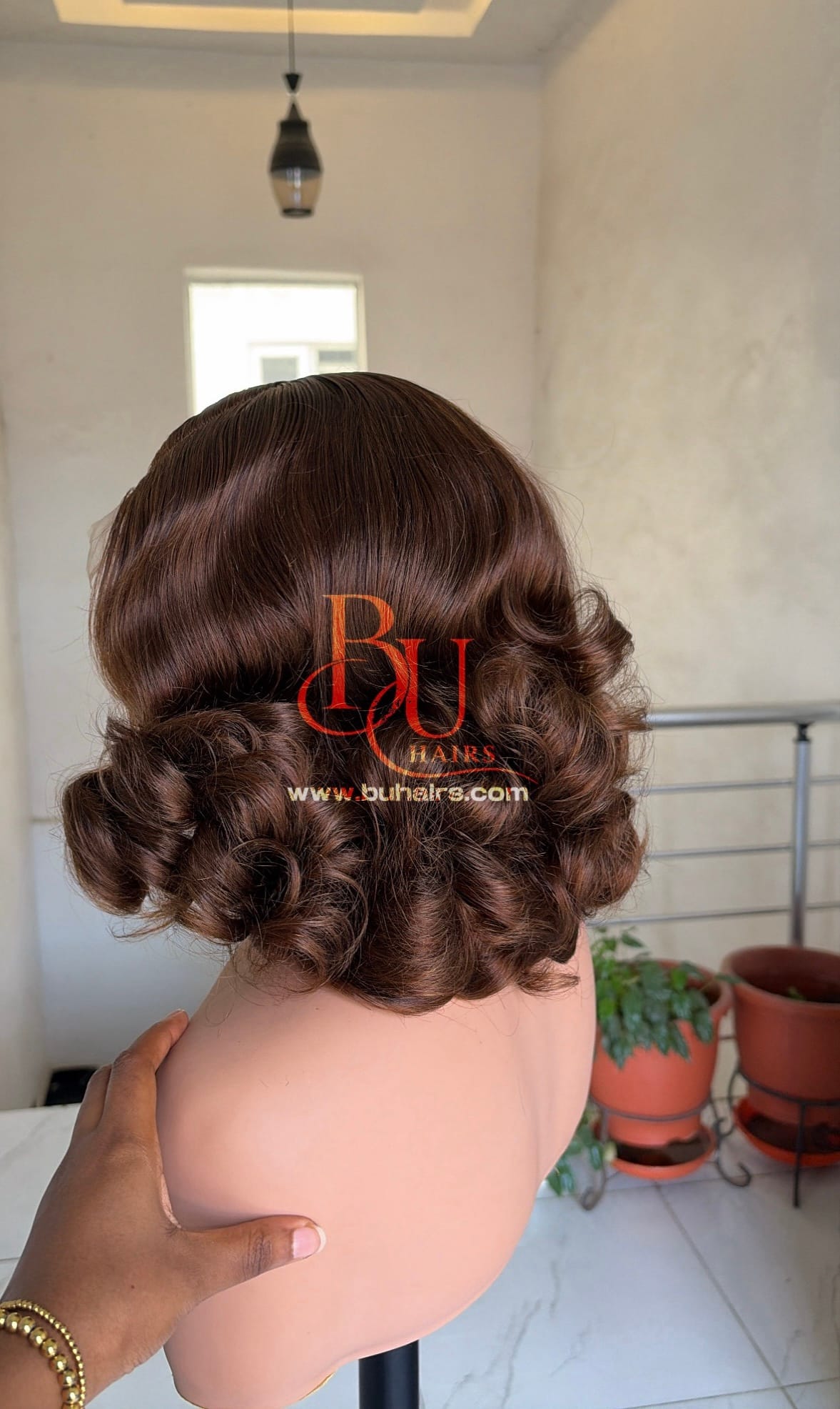 10” Bouncy (5 x 5) Brown Wig 2 10” Bouncy (5 x 5) Brown Wig - Image 2