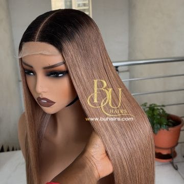Cool Blonde Bone Straight | 2x6 Dark Roots