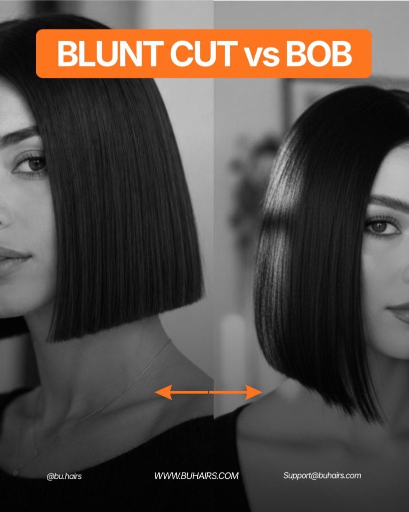 Bob or Blunt? Same Hair, Different Styling 1 bob vs blunt 2 1