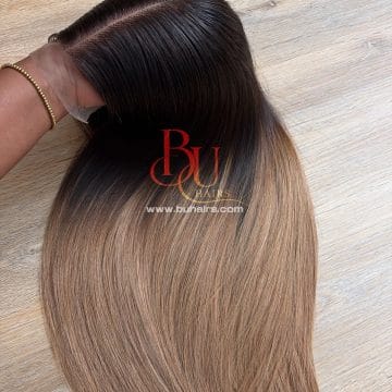Ombre Blonde Noir Bone Straight